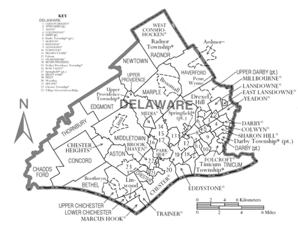 A Picture Of The Map Of Delaware County Pa, Posted By Fence Companies Delaware County Pa. Showing All The Cities In Delaware County Pa