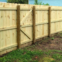 A Picture Of A New Fully Custom Wooden Fence The Home Owner Provided The Wood And Material And We Built It To Spec Delco Fencing