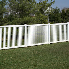 A Picture Of A Small Iron White Fence For A Customers Custom Install For Delco Fencing In West Chester Pa